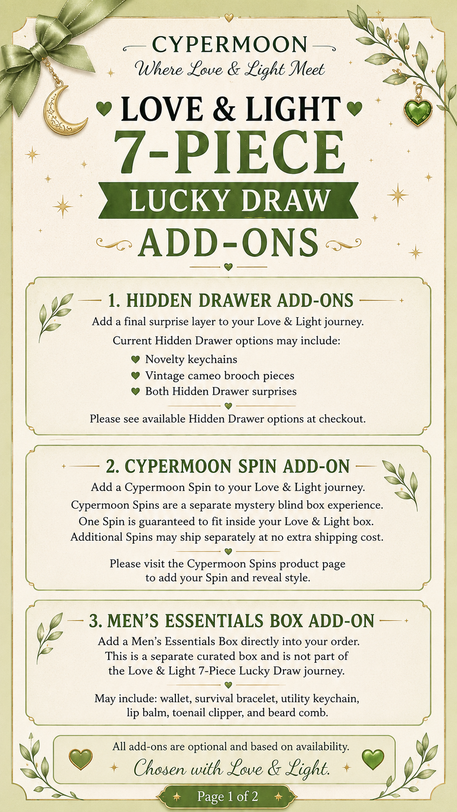 ON SALE - 7pc Lucky Draw - Love & Light Journey - NOT a Scoop